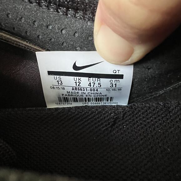 Nike Air Vapormax Men's 13 Ghost Black Running Athletic Gym Shoes Sneakers - Picture 7 of 16